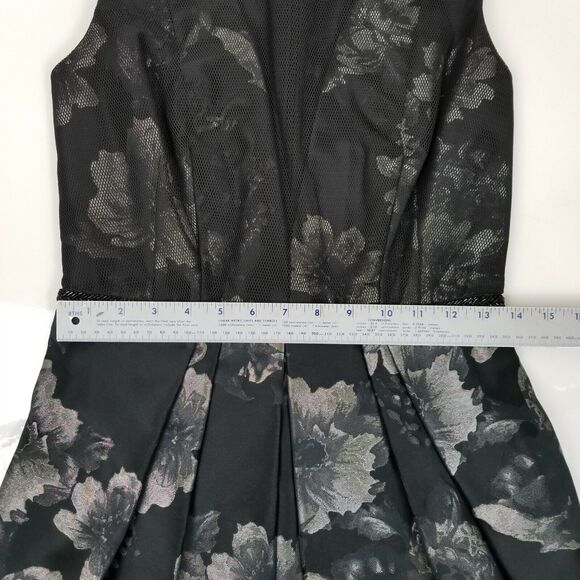 Carmen Marc Valvo Mesh Insert Brocade Cocktail Women's Dress Sz 4 NWT $680 D1 - Picture 6 of 8